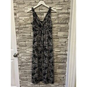 Metaphor S Petite Black/White Paisley Sleeveless Dress Poly/Spandex